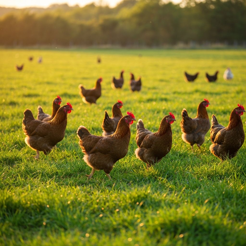 Our free-range chickens on the farm